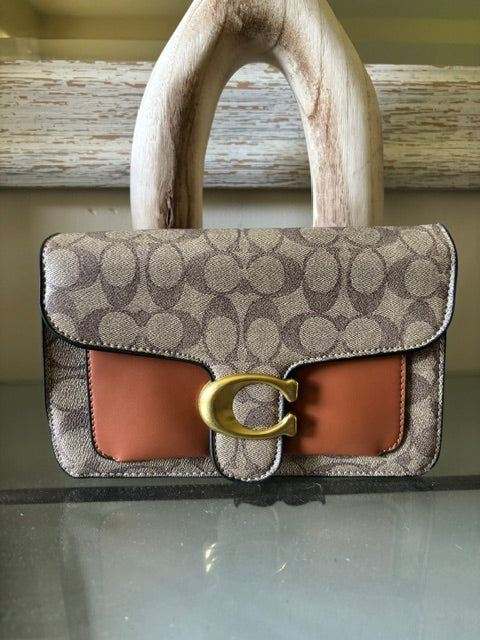 Coach Tabby Signature Canvas Mini Top Handle Bag