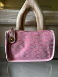 Coach Pink Embossed Floral Canvas Mini Tote Bag